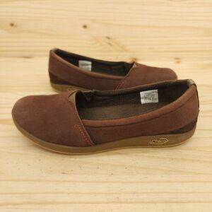 Chaco Women's Shoes Sz 6.5 Brown Canvas Slip On Flats Comfort Casual